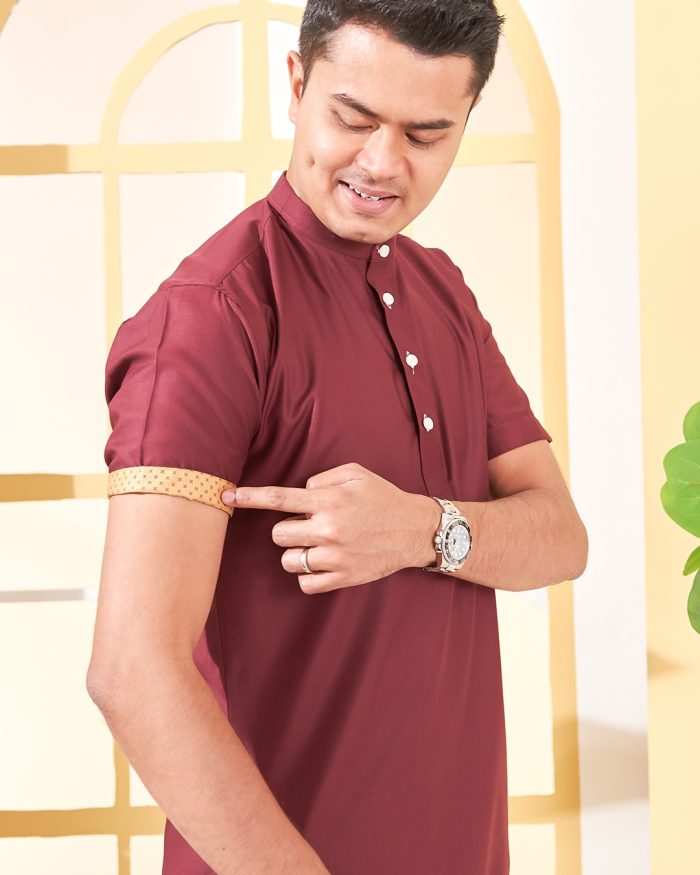 Kurta Luqman - Burgundy Red - Image 5