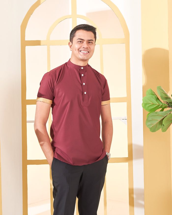 Kurta Luqman - Burgundy Red - Image 3