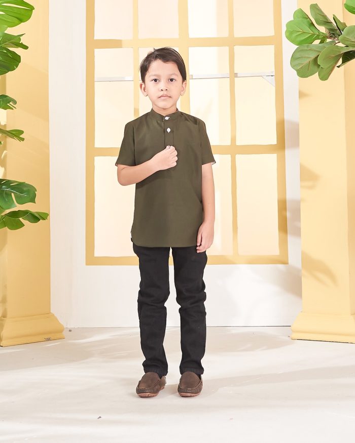 Kurta Luqman Kids - Army Green