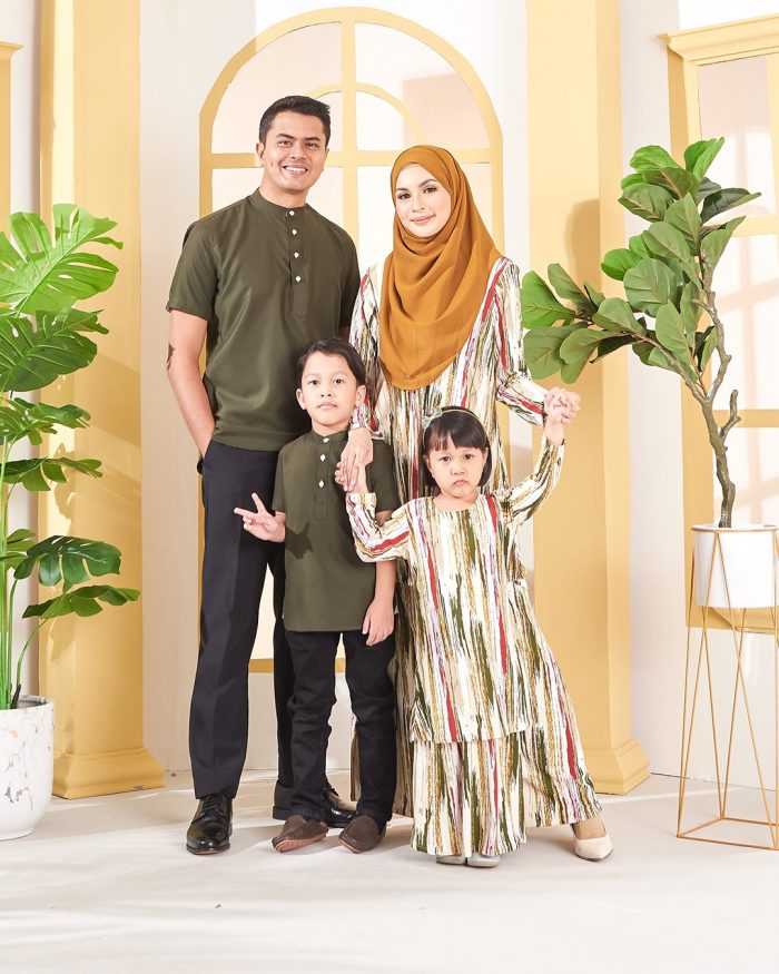 Kurta Luqman Kids - Army Green - Image 5