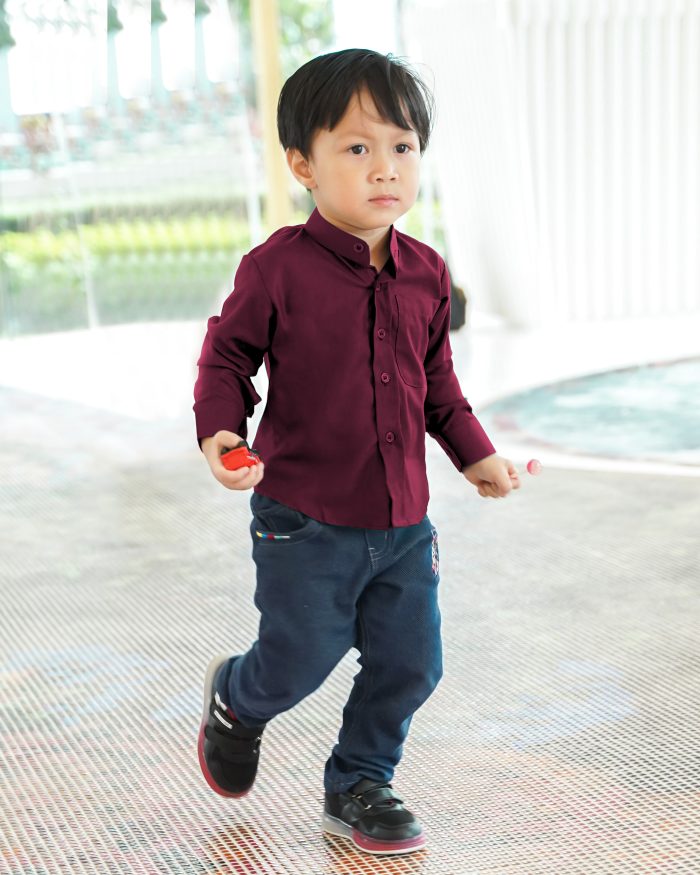 Baju Kurta Mizan Kids - Barn Maroon - Image 2