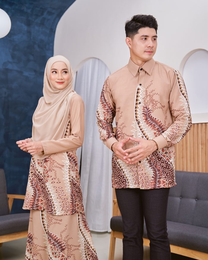 Kemeja Batik Sultan - Ombak Light Brown - Image 6