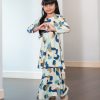 Baju Kurung Pahang Laura Printed Kids – Scribble Green - Image 2