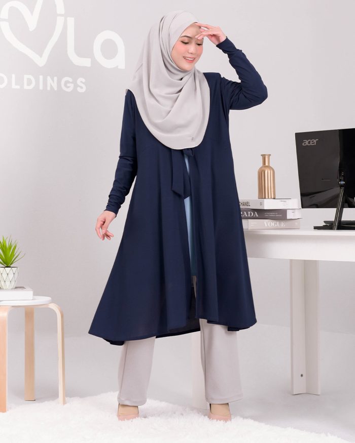 Long Cardigan Lina - Navy Blue