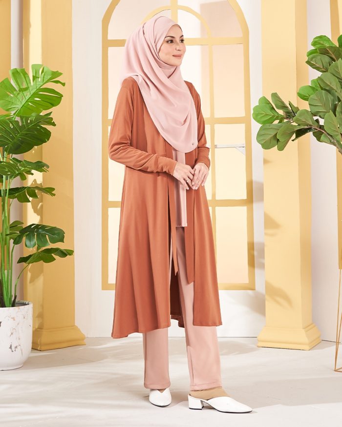 Long Cardigan Lina - Rust Orange - Image 3