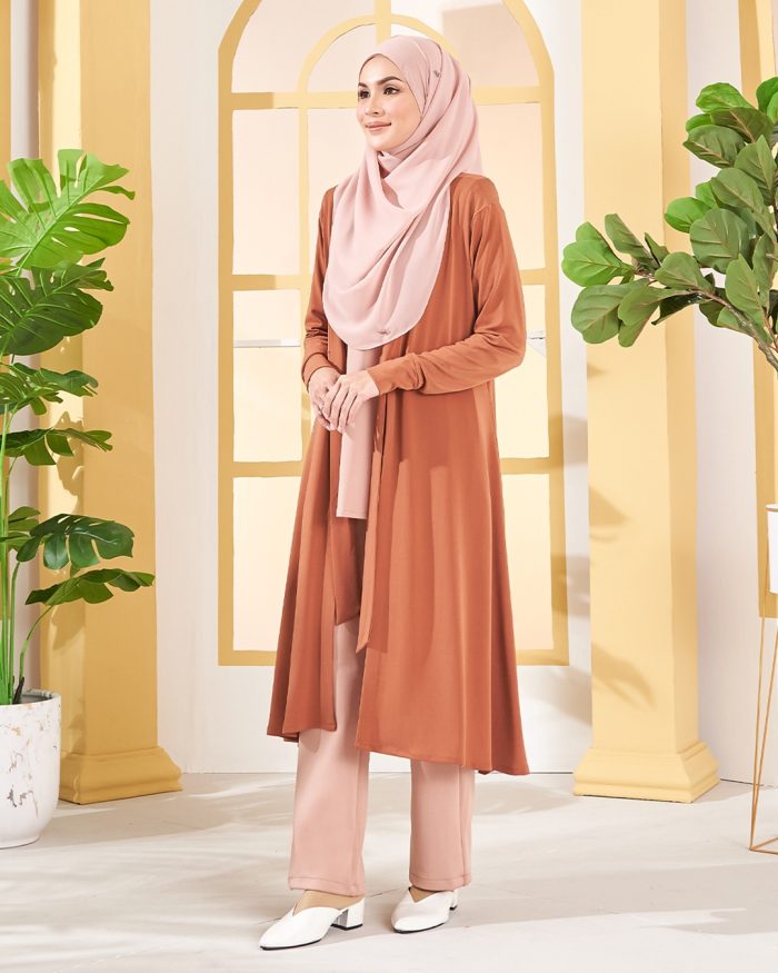Long Cardigan Lina - Rust Orange - Image 2