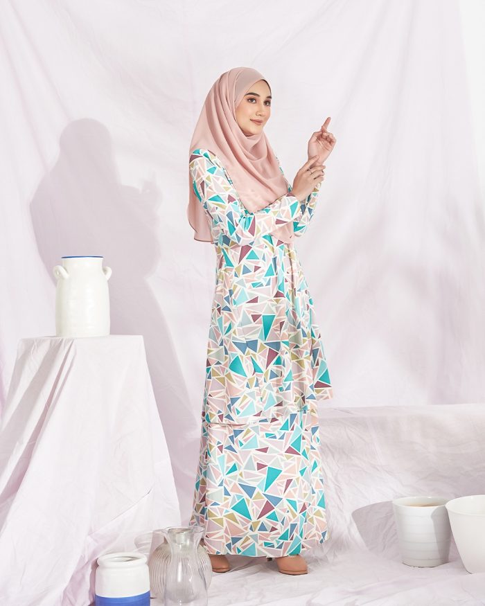 Baju Kurung Pahang Laura Printed – Rainbow Fest - Image 2