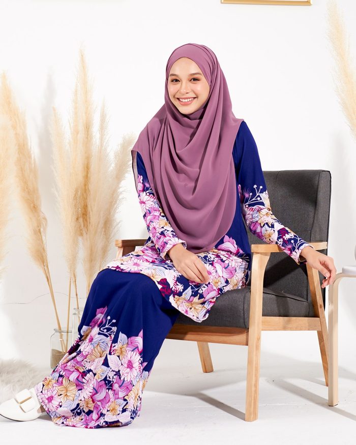Kurung Lara - Floral Purple - Image 3