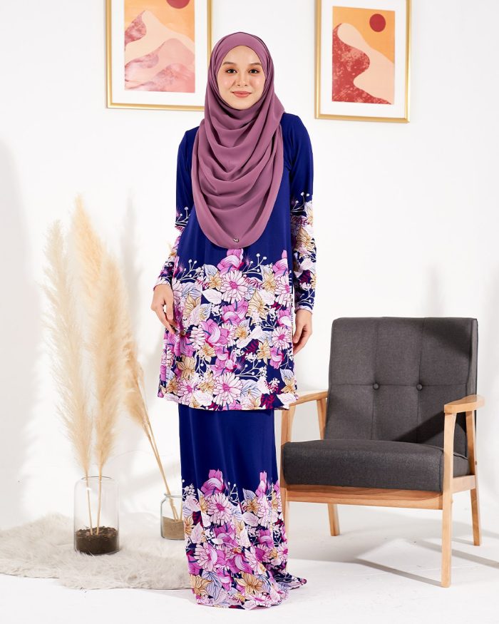 Kurung Lara - Floral Purple - Image 2