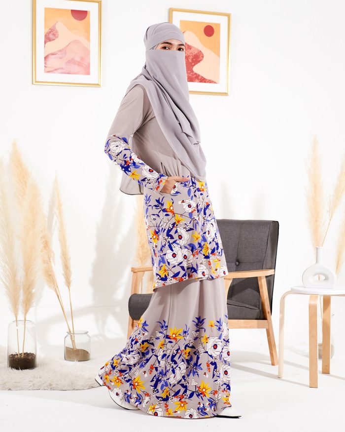 Kurung Lara - Silver Grey