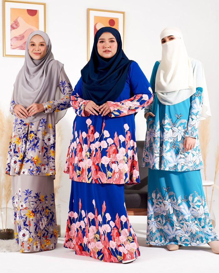 Kurung Lara - Floral Purple - Image 5