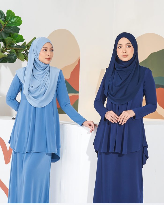 Baju Kurung Lola 2.0 - Midnight Blue - Image 5