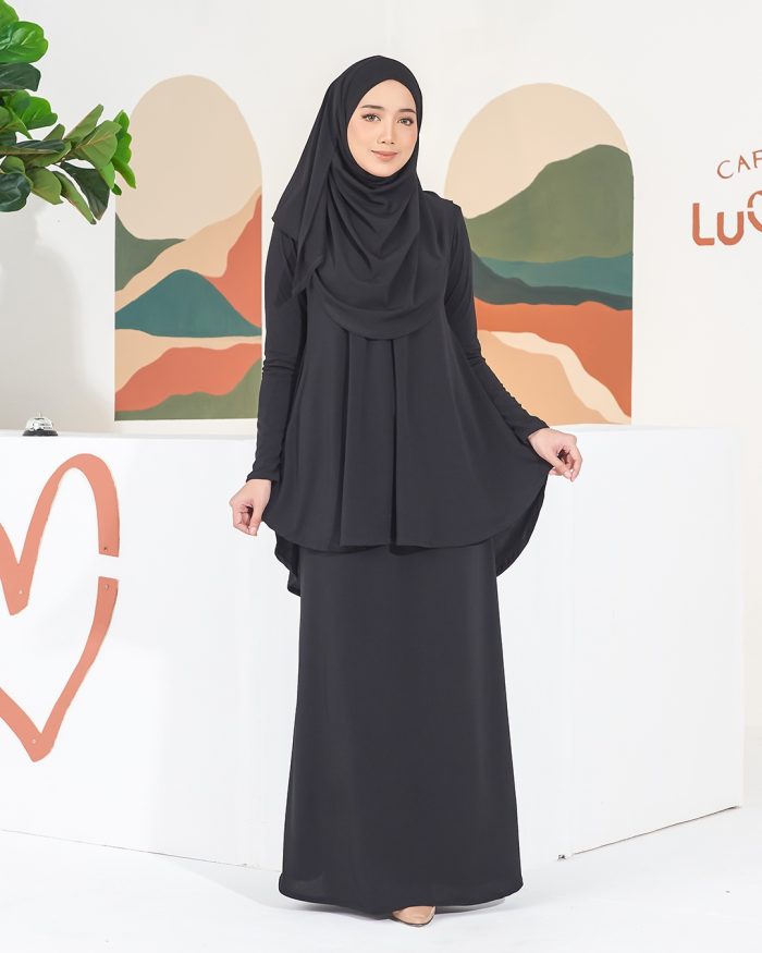 Baju Kurung Lola 2.0 - Ebony Black