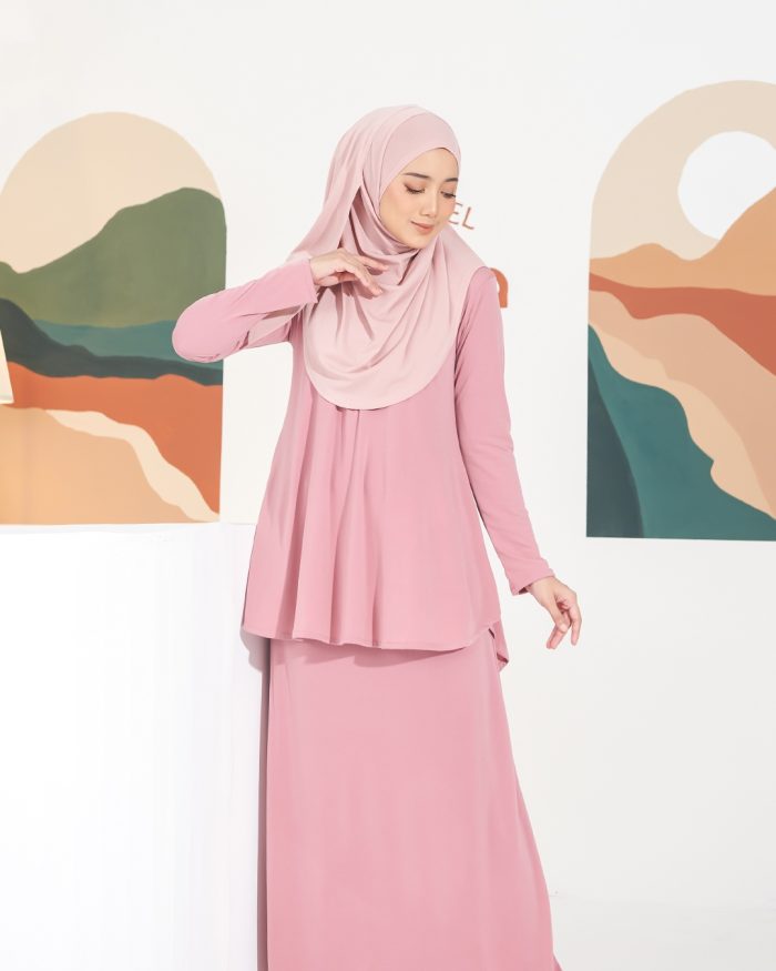 Baju Kurung Lola 2.0 - Flamingo Pink - Image 4