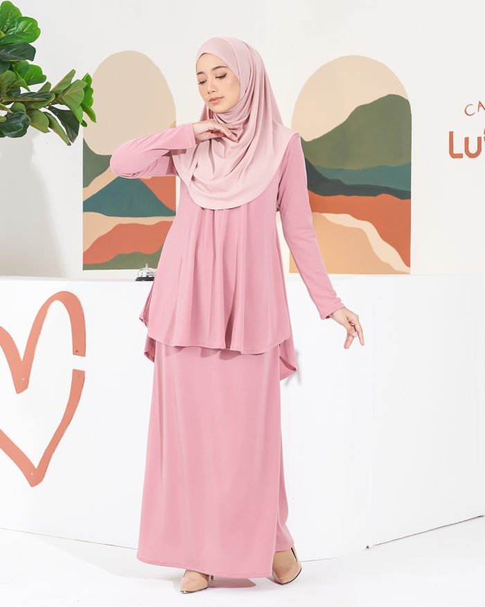 Baju Kurung Lola 2.0 - Flamingo Pink