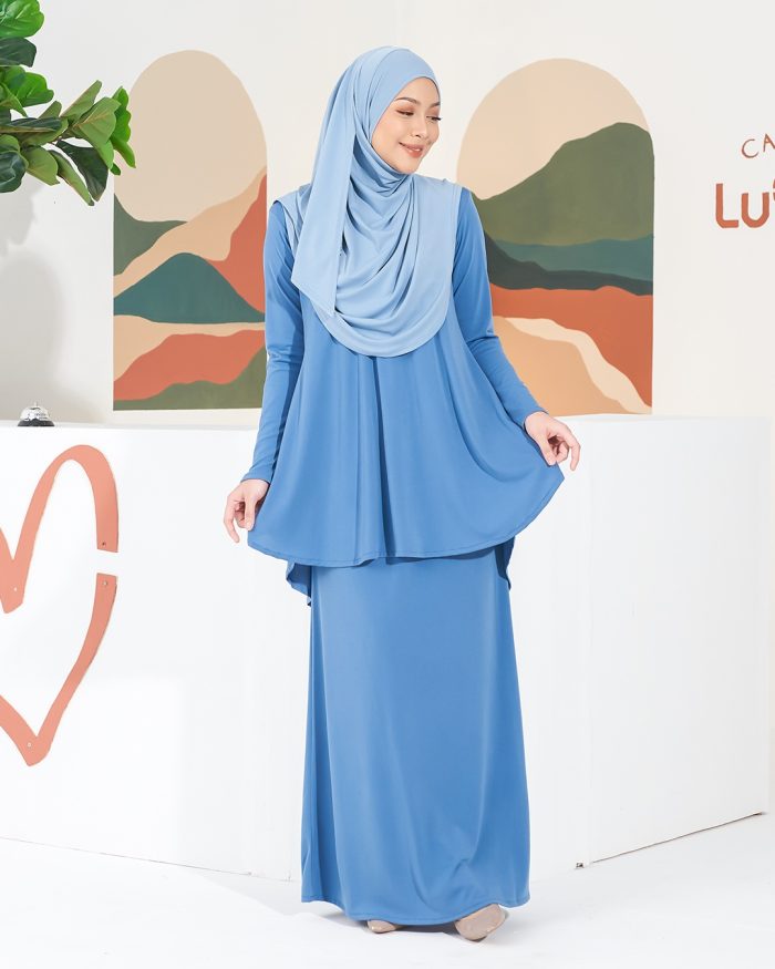 Baju Kurung Lola 2.0 - Maya Blue