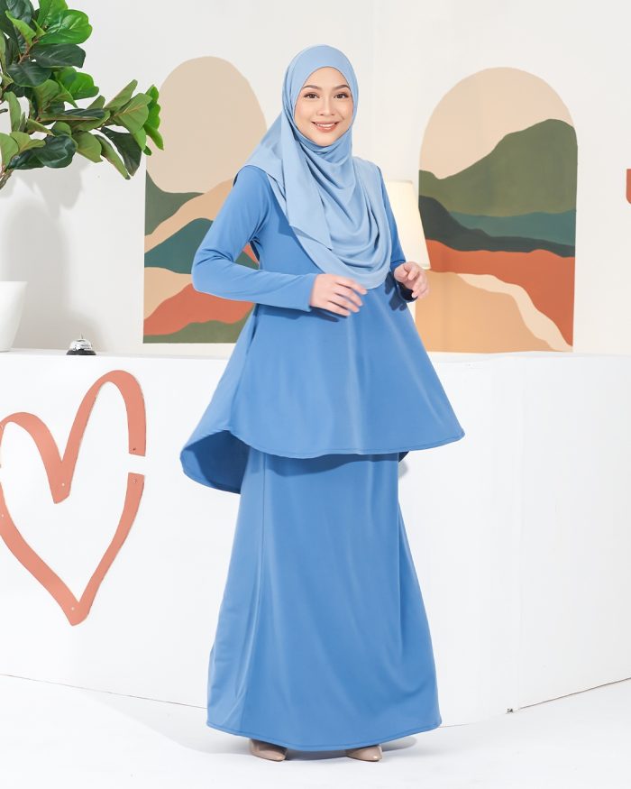 Baju Kurung Lola 2.0 - Maya Blue - Image 3