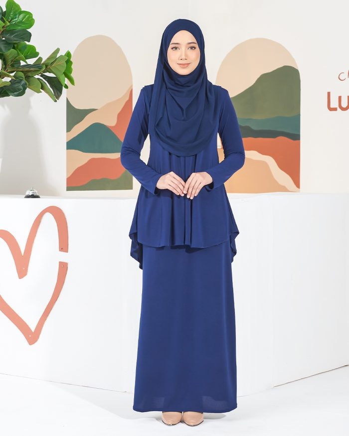 Baju Kurung Lola 2.0 - Midnight Blue - Image 2