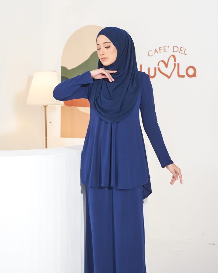 Baju Kurung Lola 2.0 - Midnight Blue - Image 4