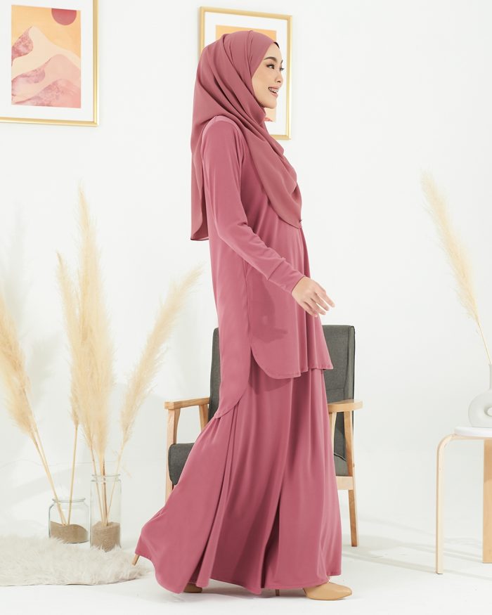 Baju Kurung Losry - Punch Pink - Image 3