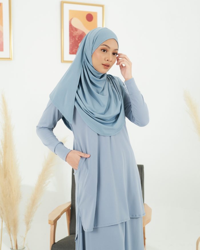 Baju Kurung Losry - Sky Blue - Image 3