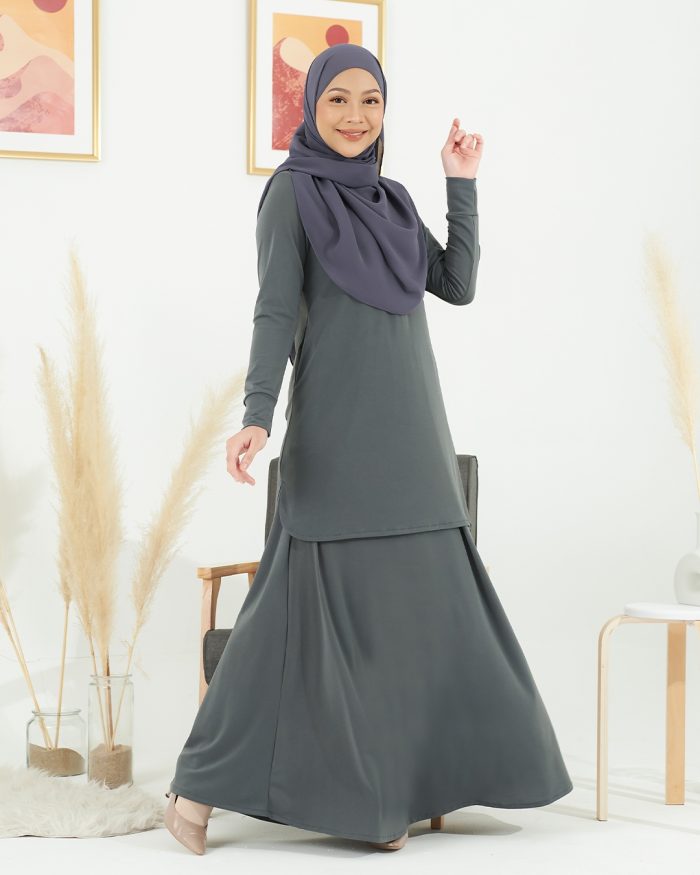 Baju Kurung Losry - Stormy Grey