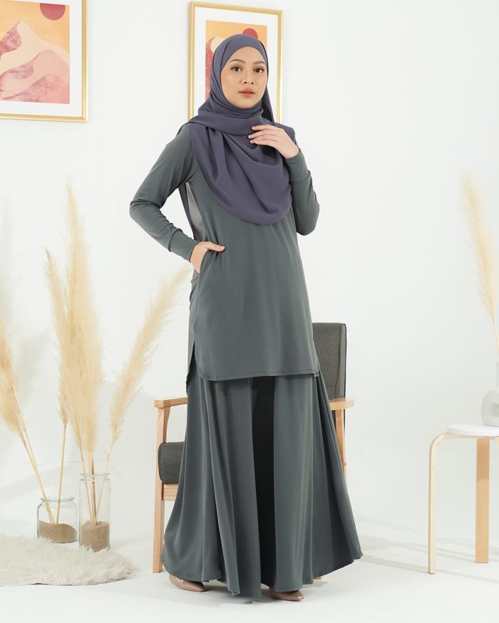 Baju Kurung Losry - Stormy Grey - Image 2