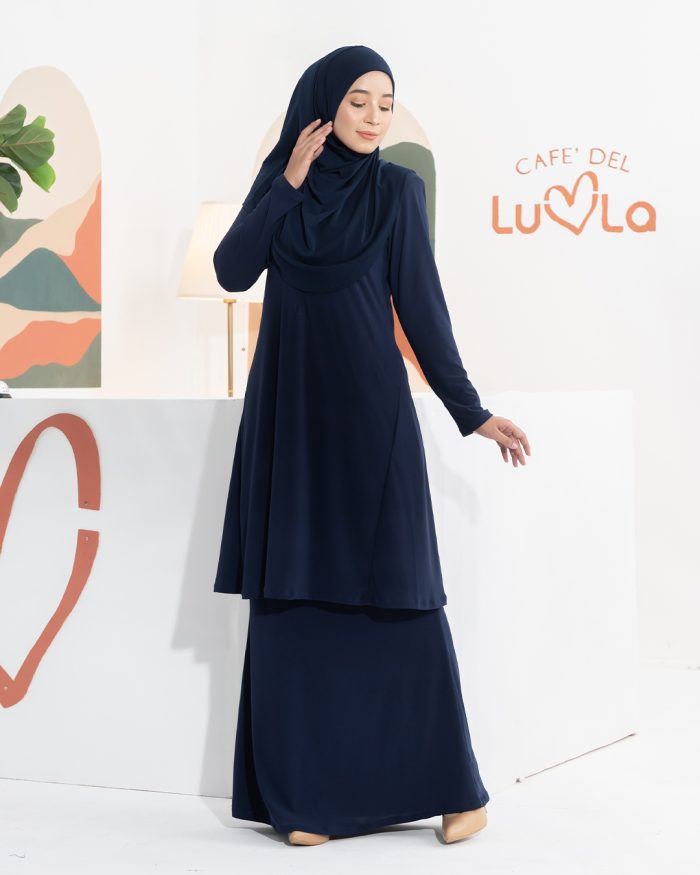 Baju Kurung Pahang Laura 2.0 - Navy