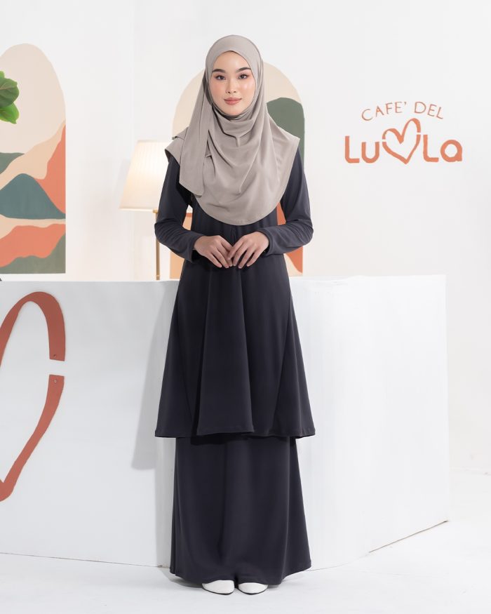 Baju Kurung Pahang Laura 2.0 - Anchor Grey