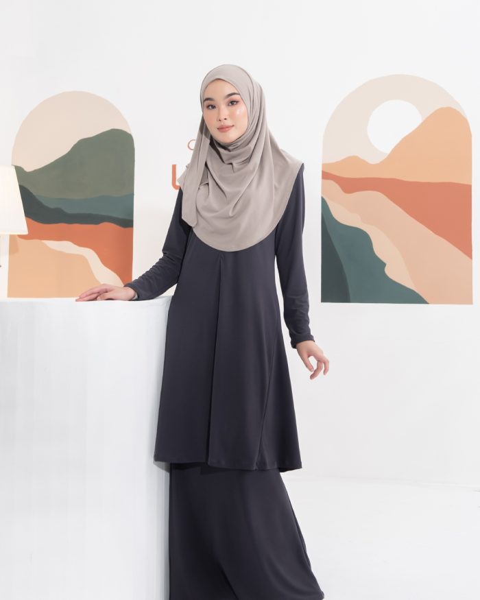 Baju Kurung Pahang Laura 2.0 - Anchor Grey - Image 2