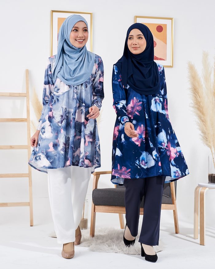 Blouse Lisana Premium Printed - Hibiscus Spruce - Image 8