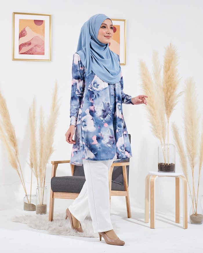 Blouse Lisana Premium Printed - Hibiscus Spruce