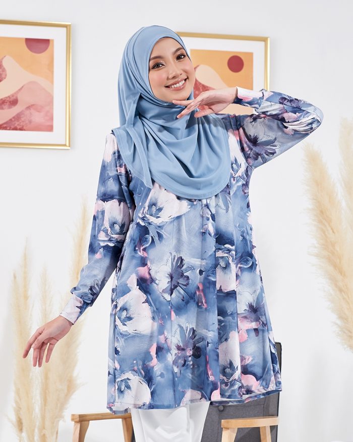 Blouse Lisana Premium Printed - Hibiscus Spruce - Image 2