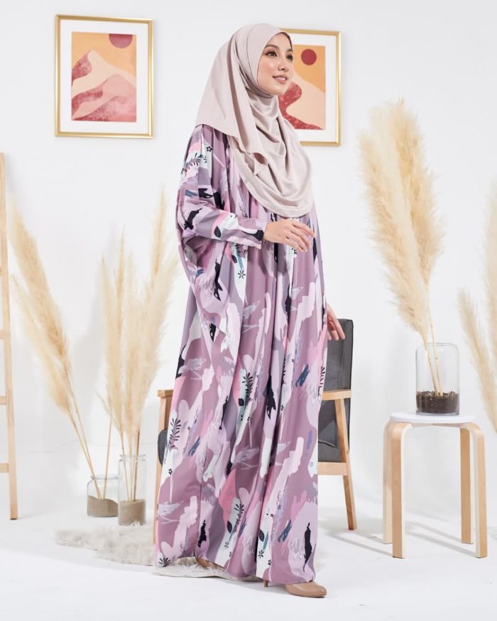 Kaftan Liyana Premium Printed - Cloudy Dove - Image 3