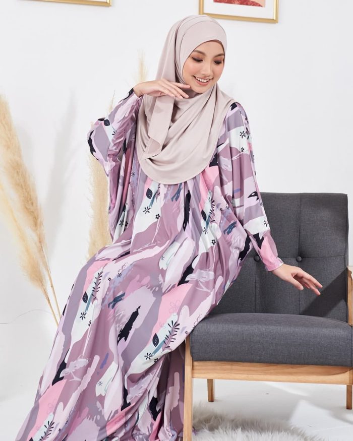 Kaftan Liyana Premium Printed - Cloudy Dove - Image 4