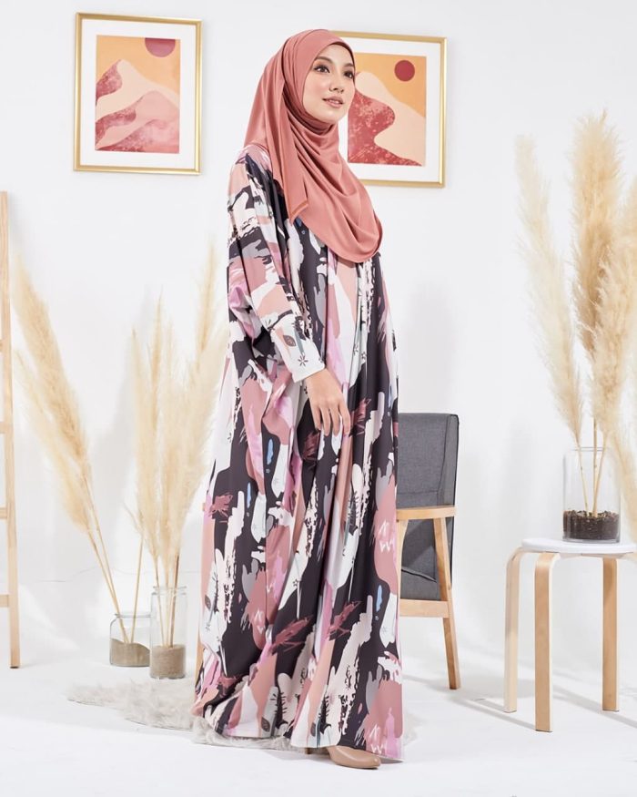 Kaftan Liyana Premium Printed - Cloudy Salmon - Image 2