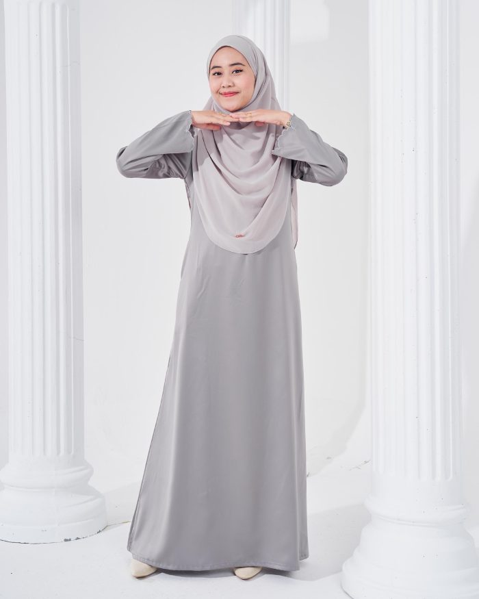Abaya Sulam Reesia - Cloud Grey