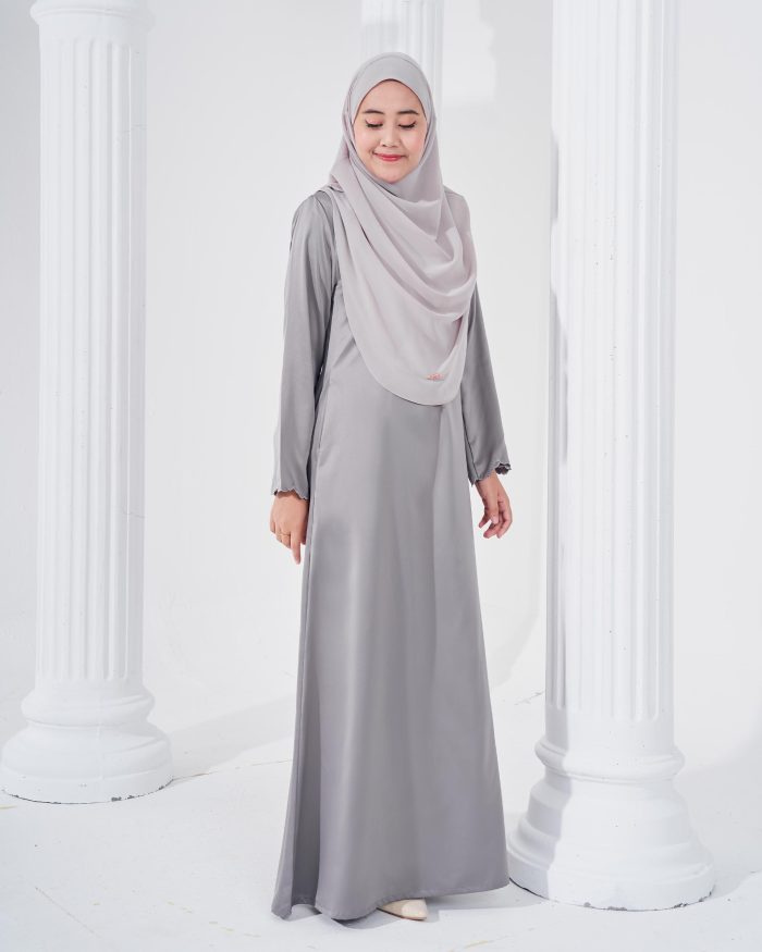 Abaya Sulam Reesia - Cloud Grey - Image 2