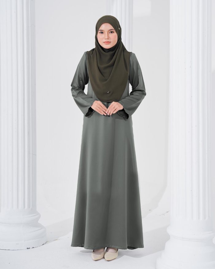 Abaya Sulam Reesia - Coin Grey - Image 3