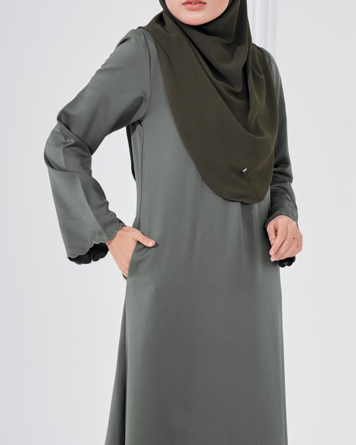 Abaya Sulam Reesia - Coin Grey - Image 4