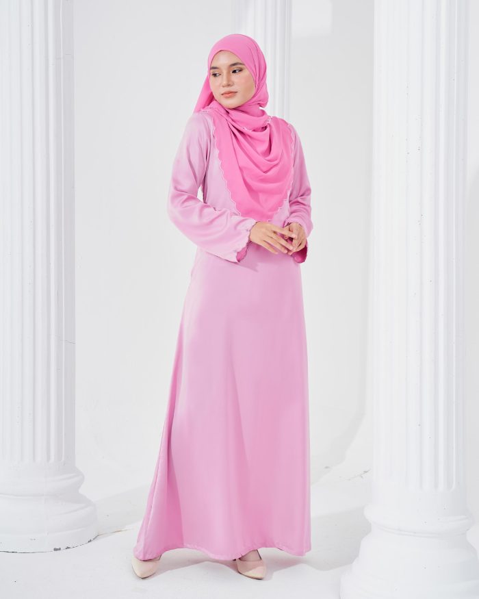 Abaya Sulam Reesia - Pink Flamingo