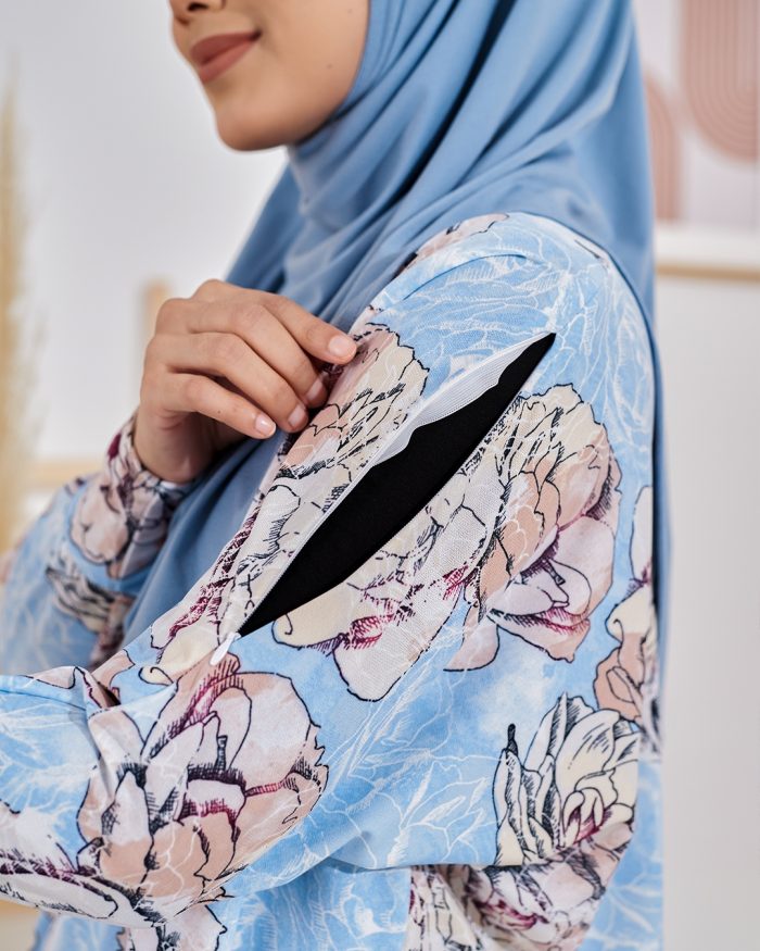 Blouse Leyra Printed - Carnation Blue - Image 4