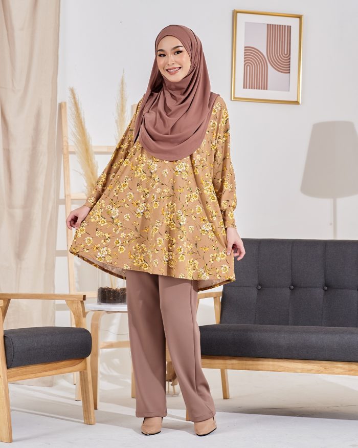 Blouse Leyra Printed - Daffodil Brown