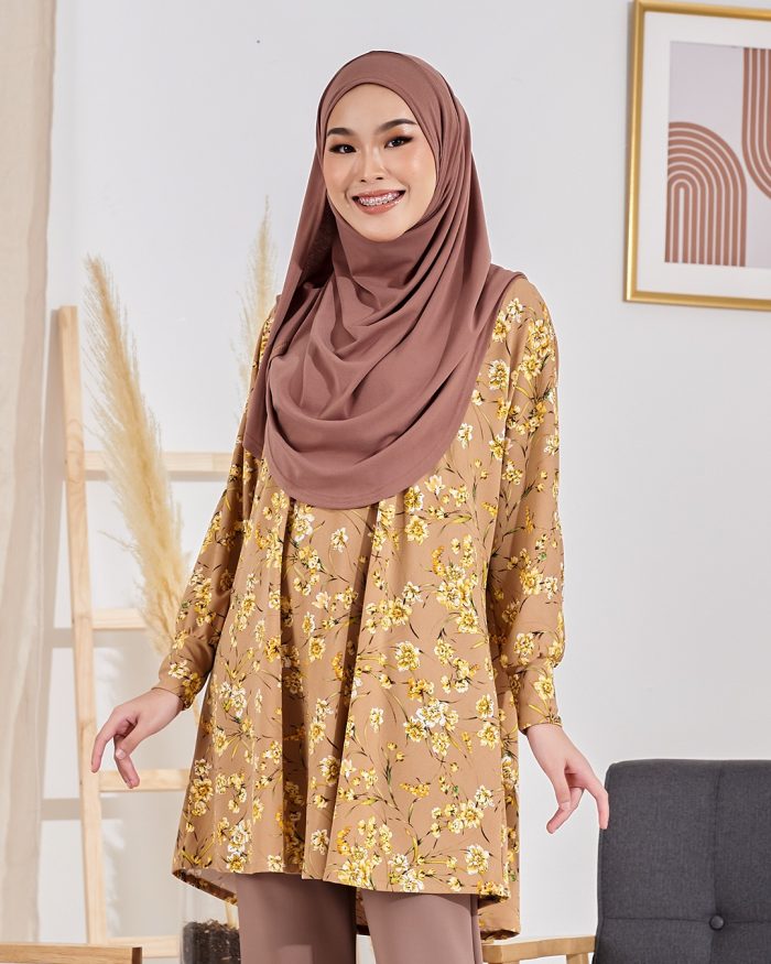 Blouse Leyra Printed - Daffodil Brown - Image 2