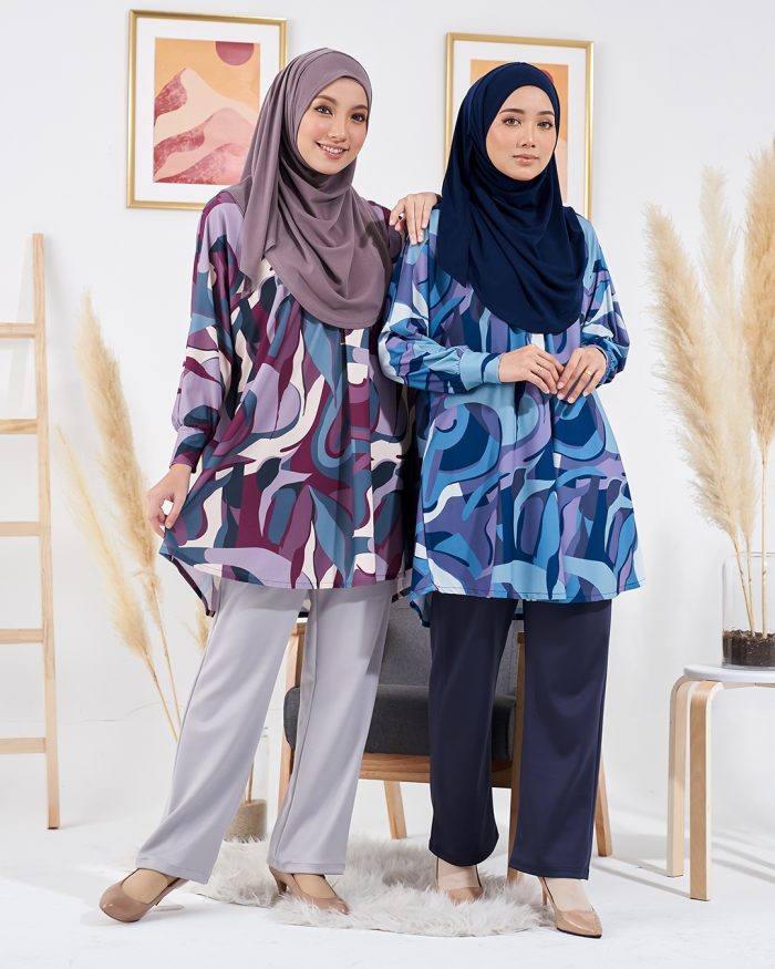 Blouse Lisa Premium Printed - Marble Greyish - Image 8