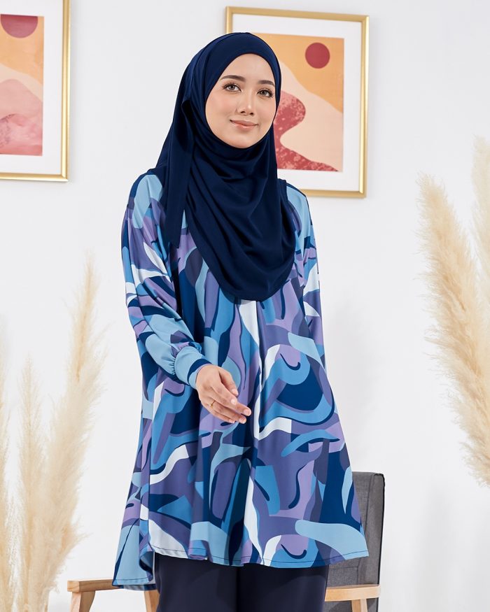 Blouse Lisa Premium Printed - Marble Aegean - Image 3