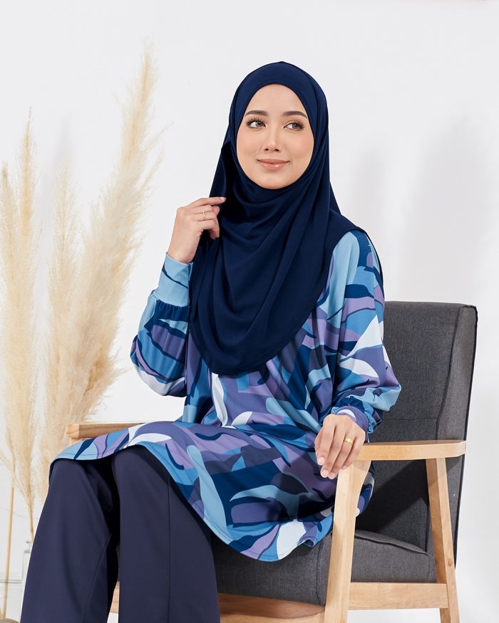 Blouse Lisa Premium Printed - Marble Aegean - Image 2