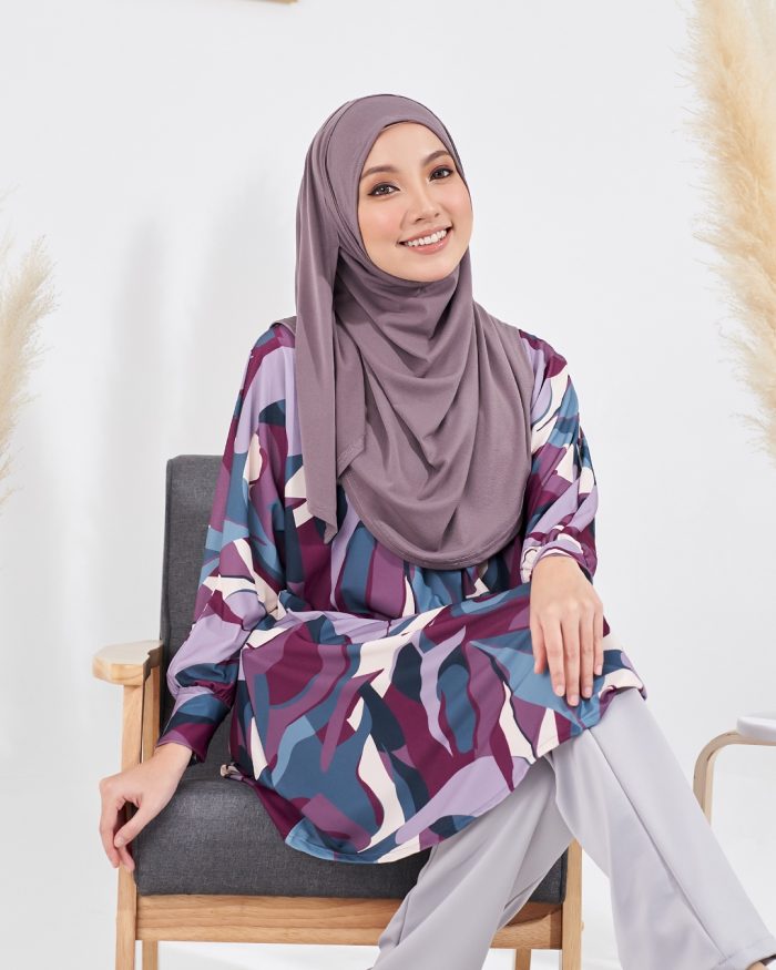 Blouse Lisa Premium Printed - Marble Mulberry - Image 2