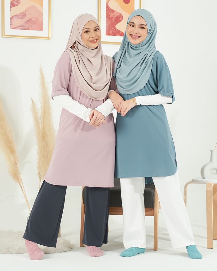 Blouse Homey Plain Lydia - Teal Blue - Image 7
