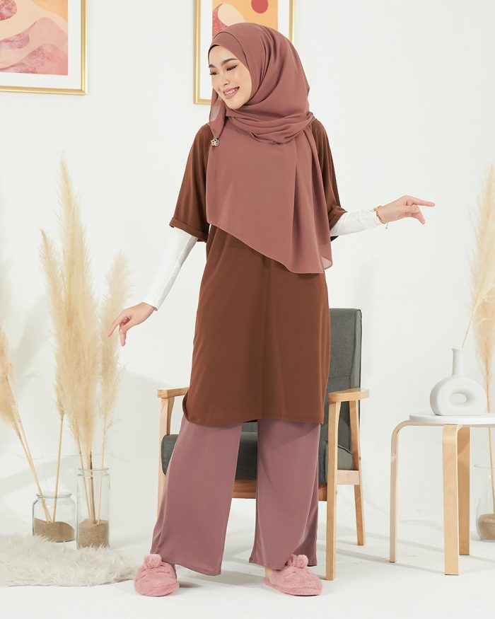 Blouse Homey Plain Lydia - Tawny Brown